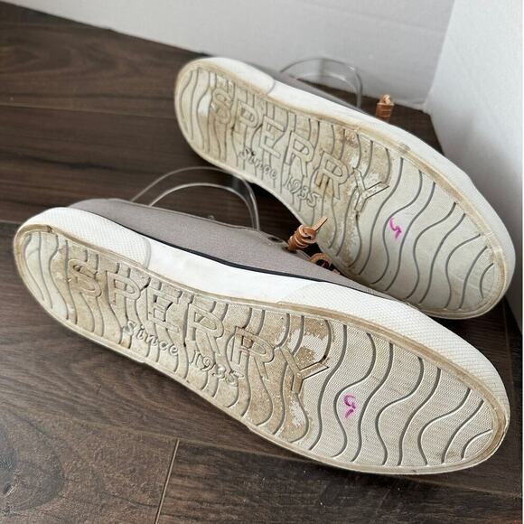 Sperry Top Sider Size 9.5M Pier View Slip On Low Top Flat Canvas Sneaker Gray - Picture 11 of 12